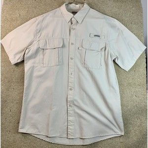 G.H. Bass Explorer Series Fishing Shirt Men's Size Large Vented Tan Gorpcore